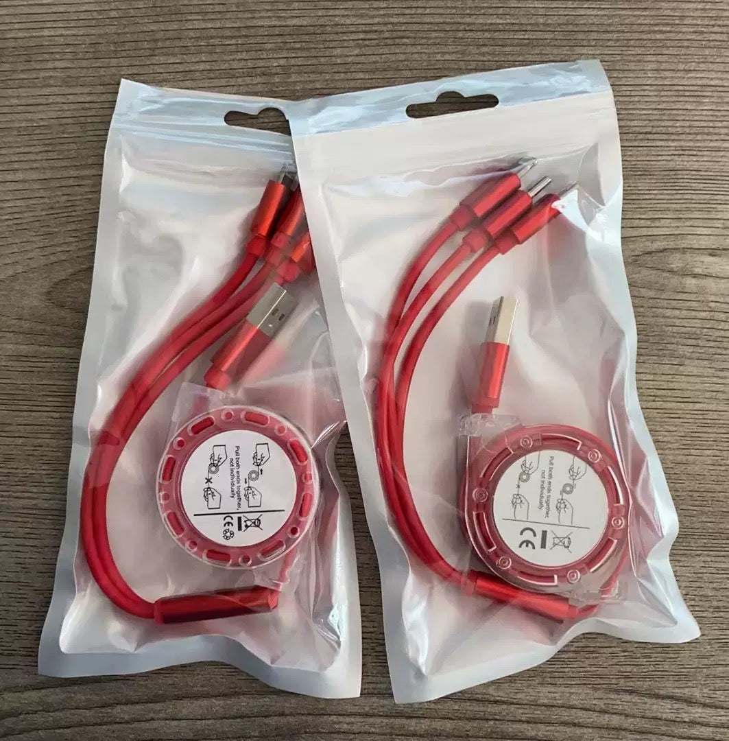 3 in 1 Charging Cable | Custom Logo For Iphone/Type C/Android
