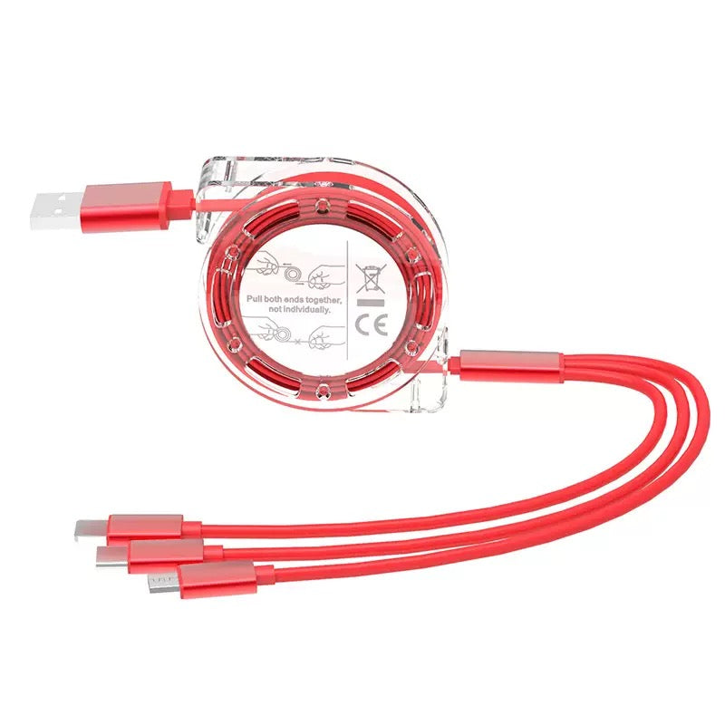 3 in 1 Charging Cable | Custom Logo For Iphone/Type C/Android