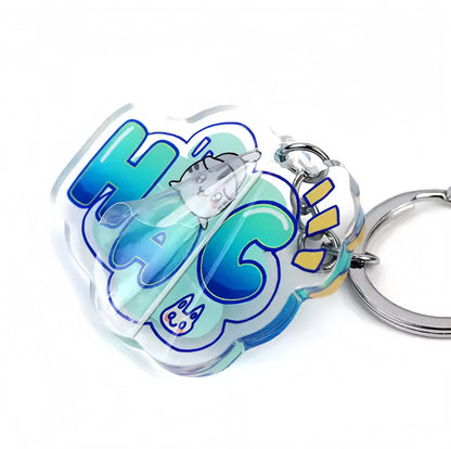 Glitter Epoxy/ Hologram Custom Printed Anime Keychain Laser Cut Engraved Acrylic Charm