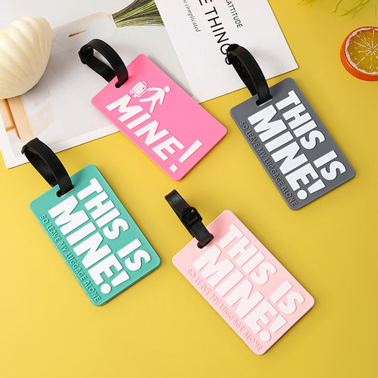 Hot Sale High Quality Fashion Design Embossed Text Travel Suitcase Custom PVC Rubber Luggage Tags for Baggage Accessories