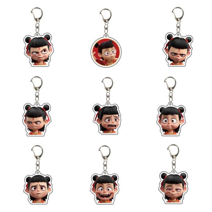 Nezha The Magic Children of the Sea II Cartoon Star Bell Keychain Anime Acrylic Gift Backpack Surrounding Pendant