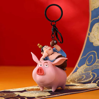 Nezha Demon Boy Descends Restoring Anime Fun Funny Cute High Beauty Surrounding Pendant Acrylic Keychain