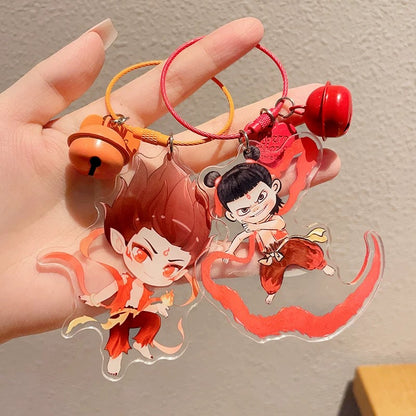 Cute Nezha 2 Witch Boy Naohai Movie Decoration Small Acrylic Keychain Pendant for School Bag Perfect Gift