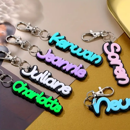 Custom PVC Keychain Logo/Text/Number Keyrings Plastic Keytags Promo Gift
