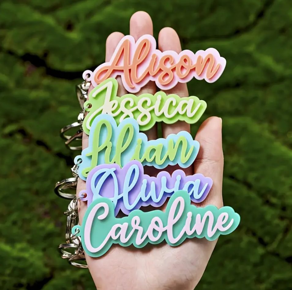 Custom PVC Keychain Logo/Text/Number Keyrings Plastic Keytags Promo Gift