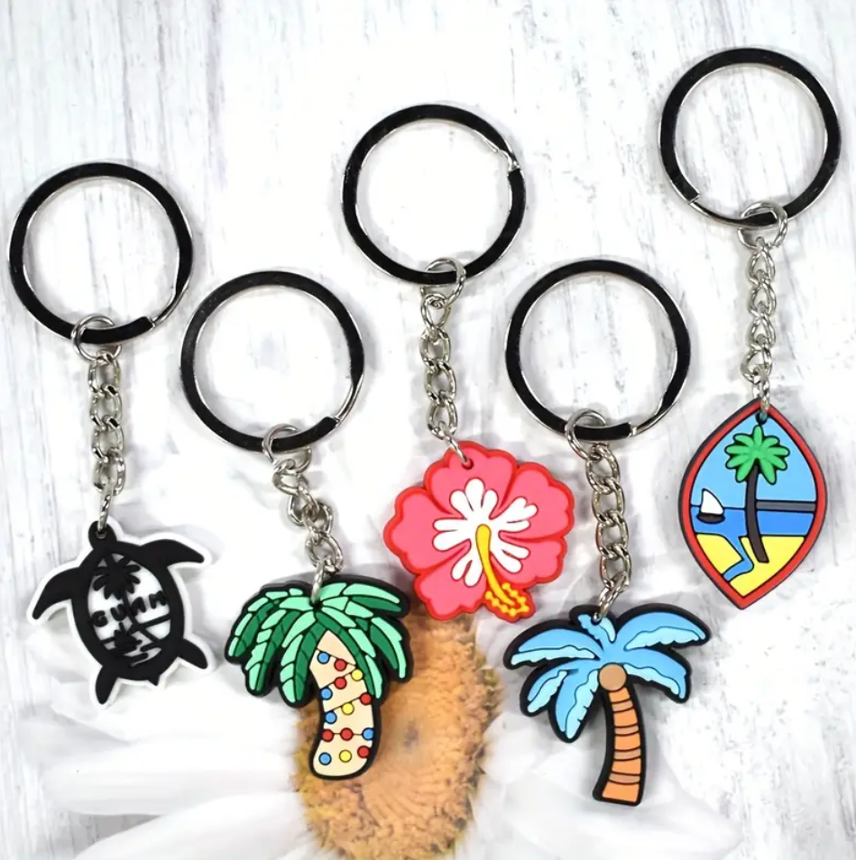 Custom PVC Keychain Logo/Text/Number Keyrings Plastic Keytags Promo Gift