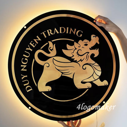 Custom Backlit Acrylic Sign | Light Up LED Logo Sign for Business | Backlit Acrylic Sign Custom Shape | LED Logo Backlit Wall Sign Decor