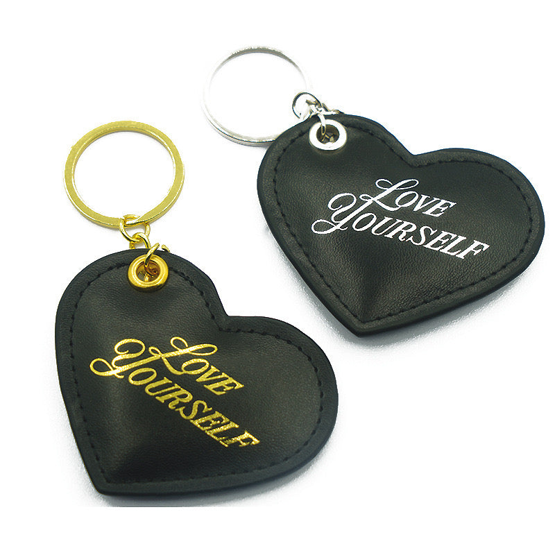 Leather Keychains Custom Blank Wedding Gift Top Quality Fashion Keyrings Car Keyring Bag Charm Pendant Heart Keychain PU