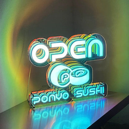 Custom Mirror Layer RGB Infinity Neon Sign Wall Mirror