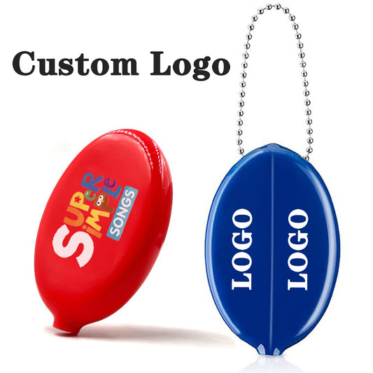 Custom Rubber Coin Purse Keyring Oval Coin Keychain Promo