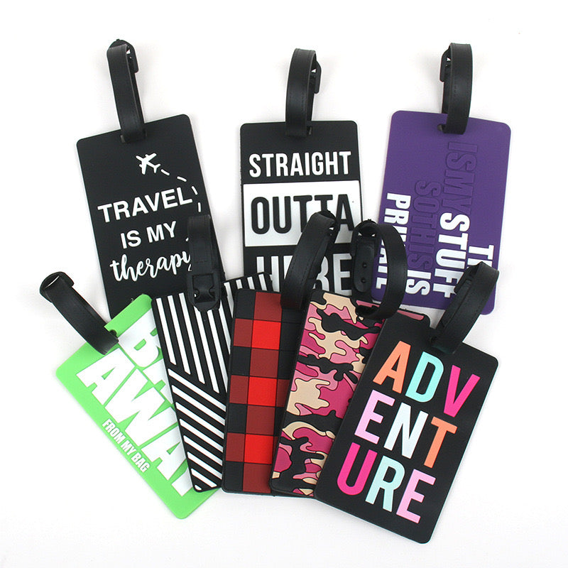 Custom Personalized Blank Aluminum Matte Metal Luggage Tag Laser Cutting Black Matte Anodized Metal Travel Luggage Tag