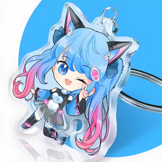 Epoxy Keychain Charm Pin Stand Plastic Key Chain Anime Acrylic KeyringCustom