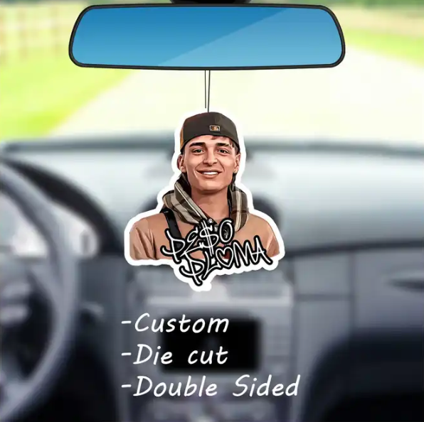 PersonalisedCarAirFreshenerDoubleSidedPictureCarAirFreshenerPersonalisedGiftPersonalisedCarAccessories