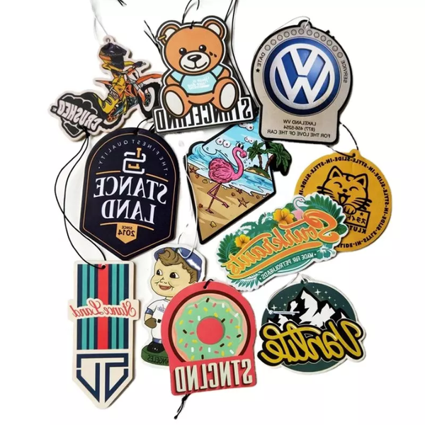 Cheap Wholesale Fresh Taste Custom logo Long Lasting Cool Ice Scents Hanging Paper air Freshener Easy to Degrade Car Flavoring
