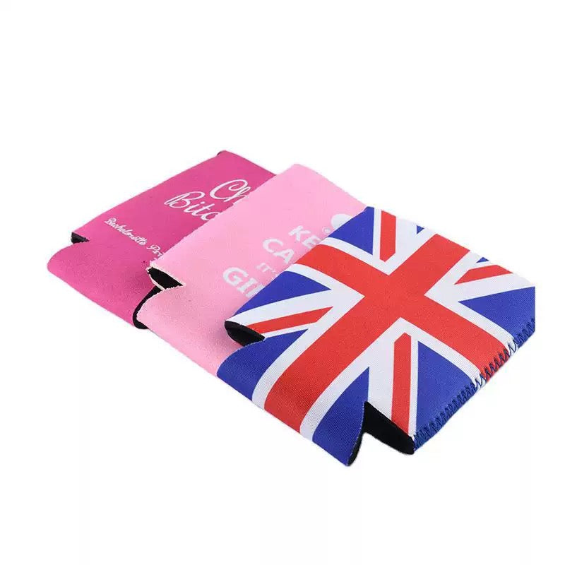 Wholesale Custom Logo Solid Color Insulated Drink Holder Neoprene Beer Can Koozy Collapsible Can Coozies Blank Beer Can Cooler