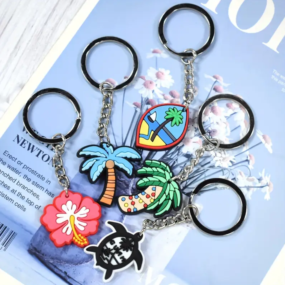 Custom PVC Keychain Logo/Text/Number Keyrings Plastic Keytags Promo Gift