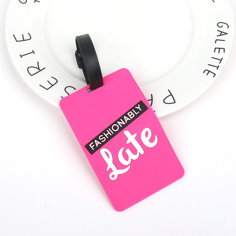 Personalized Bulk Custom Logo Name Bag Travel Accessories Sublimation Print Blank Plastic Loop Strap Silicone PVC Luggage Tag