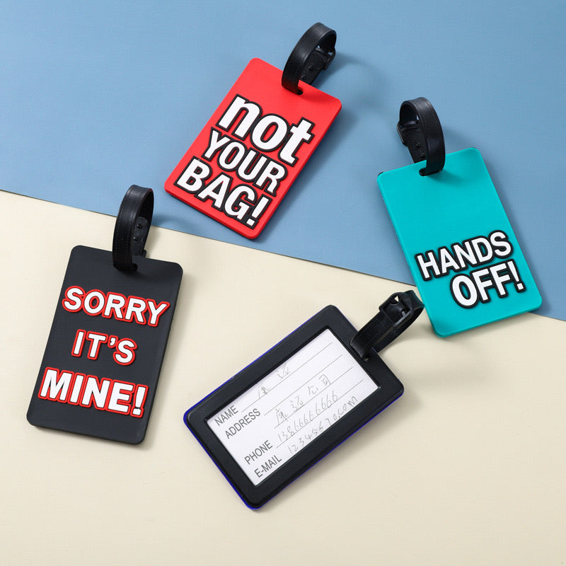 Creative Cartoon Style PVC Luggage Tags Cute 'Not Your Bag' Portable Travel Name Labels Accessory