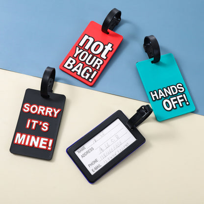 Creative Cartoon Style PVC Luggage Tags Cute 'Not Your Bag' Portable Travel Name Labels Accessory