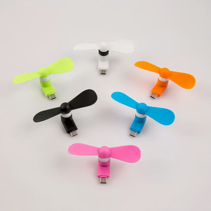 Mini Travel Fan For Smartphone - Plug-in Mobile Phone Accessory, Ultra-Quiet, Pocket-Sized Cooling, Compatible With Iphone & Android