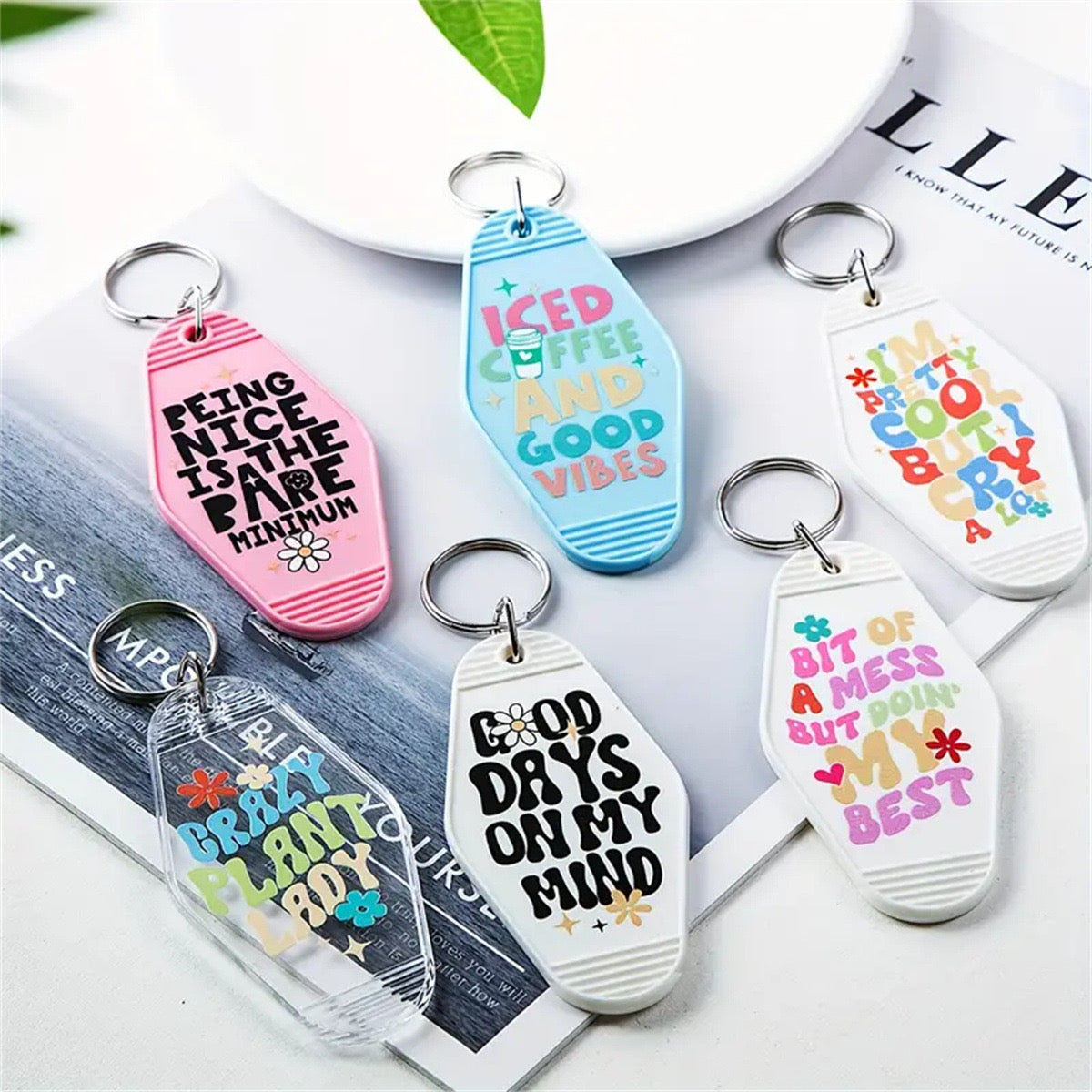 Wholesale Custom Motel Style Keychain Custom Hotel Style Acrylic Keychain Motel Keychain Blank