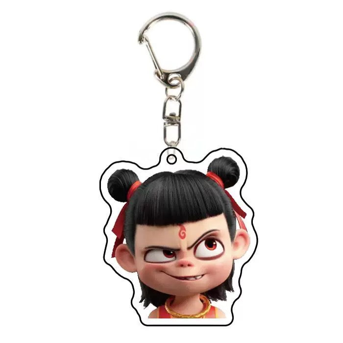 Anime Nezha 2 The Birth of the Demon Child from the Third Prince Cartoon Acrylic Keychain Pendant Spirit Pearl Nezha Accessories