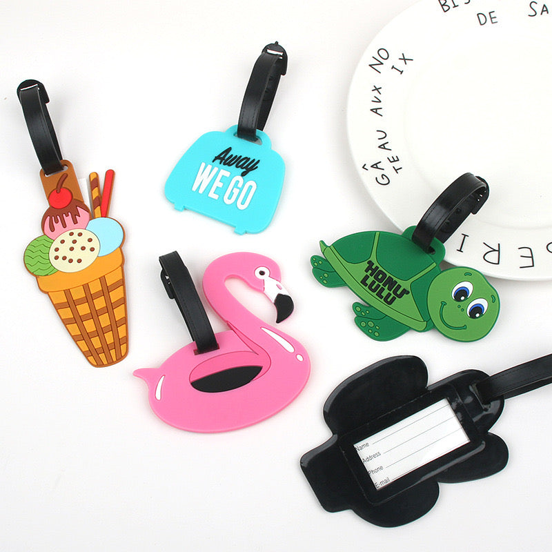 Stocked Cute Travel PU Leather Luggage Tag Customizable Suitcase Tag for Women and Men