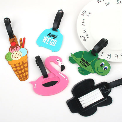 Stocked Cute Travel PU Leather Luggage Tag Customizable Suitcase Tag for Women and Men