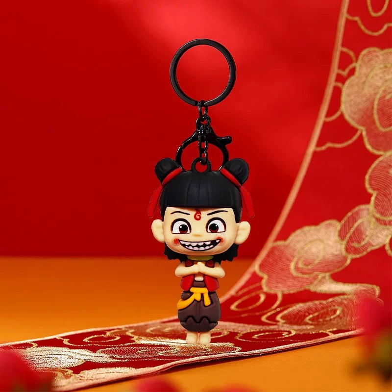 2025 Customized Movie Nezha Keychain Pendant Cartoon Acrylic Keychain Movie Gift Plastic Material Gift Car Luggage Key Pendant