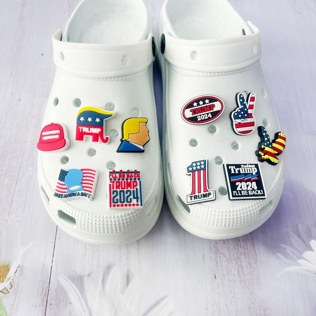 2025 New Design Rubber Buckle Pvc Clog Portable Pvc Flowers Shoe Decorations Custom Charms