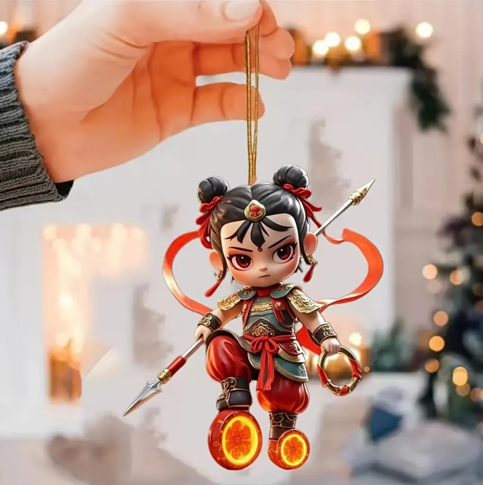 Cute Nezha 2 Witch Boy Naohai Movie Decoration Small Acrylic Keychain Pendant for School Bag Perfect Gift