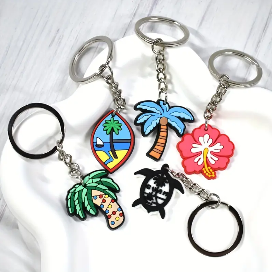 Custom PVC Keychain Logo/Text/Number Keyrings Plastic Keytags Promo Gift