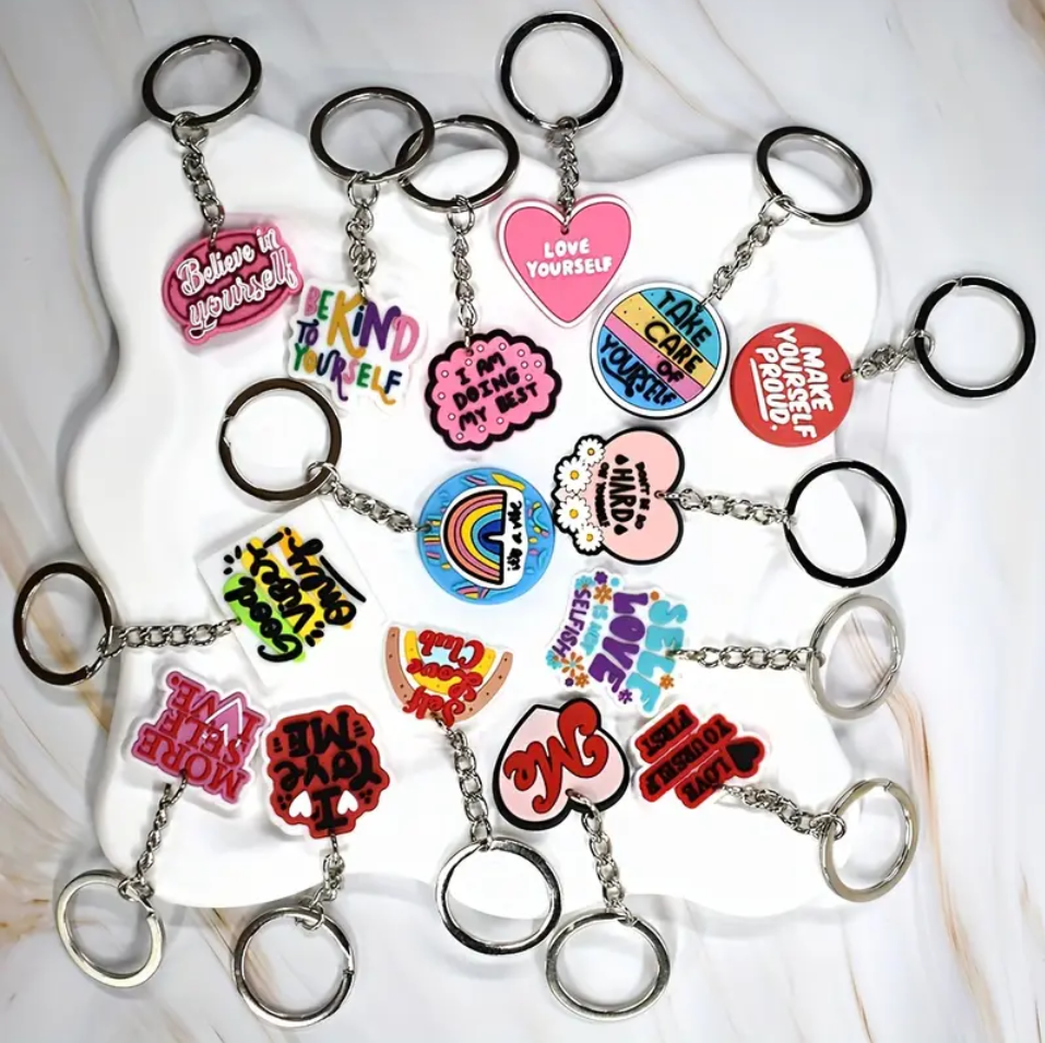 Custom PVC Keychain Logo/Text/Number Keyrings Plastic Keytags Promo Gift