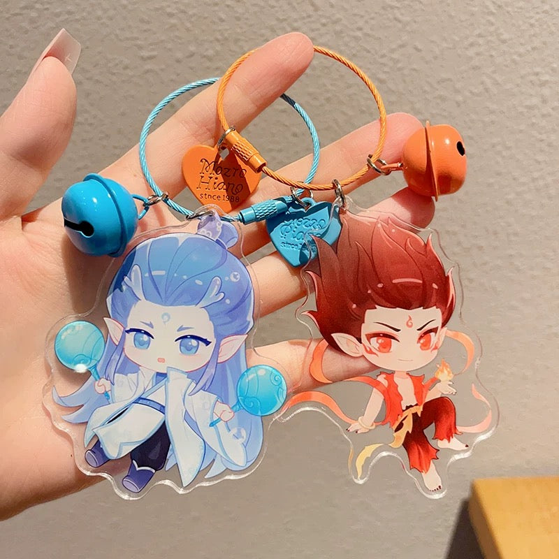 Nezha 2 Devil Boy Sea-making Mezzanine String Keychain Secondary Dimension Peripheral Pendant Acrylic Keychain
