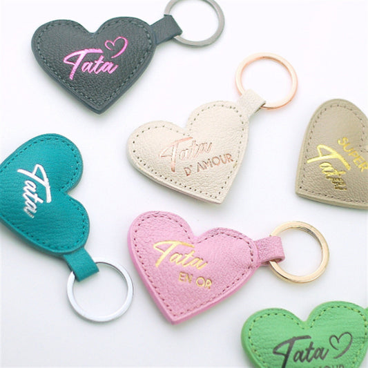 Customized Pu Leather Wristband Keyring Clip Silk Screen Keychain Creative logo Tag Car Suitcase Backpack Keyring Accessories