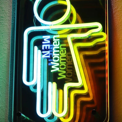 LED Infinity Mirror-Toilet Restroom Neon Sign