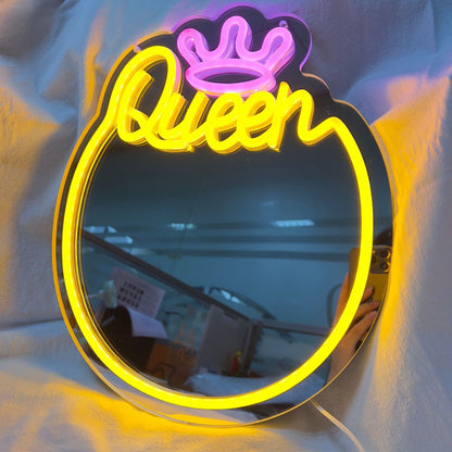 Custom Y2K Wavy Mirror LED Neon Light For Room Decor Wall Makeup Neon