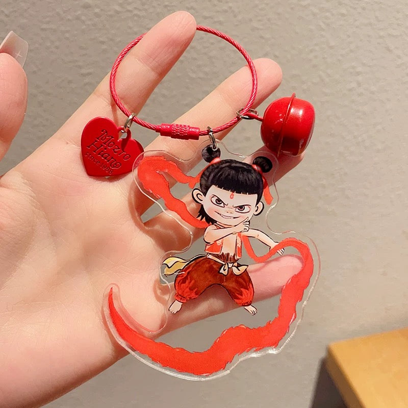 Nezha 2 magic children make sea Nezha around cute movie decoration schoolbag pendant acrylic keychain small gift