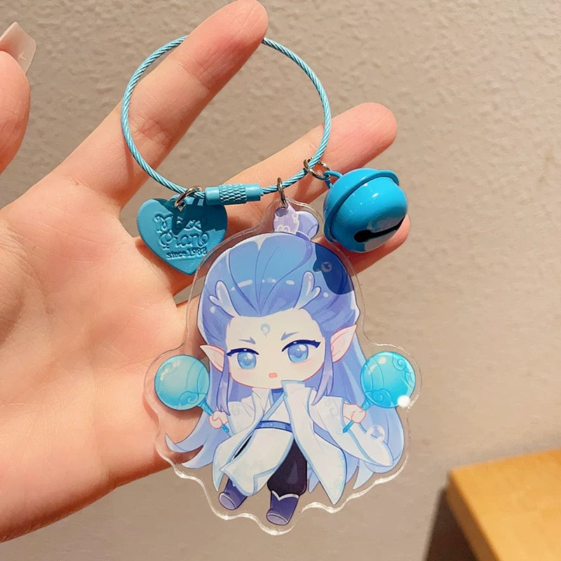 Nezha Aobing Key Chain PVC Pendant Cartoon Movies Nezha 2 Plastic Pendant Key Chain Birthday Gifts For Kids Lovers
