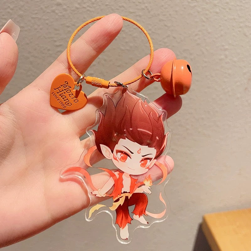 Nezha Demon Boy Descends Restoring Anime Fun Funny Cute High Beauty Surrounding Pendant Acrylic Keychain