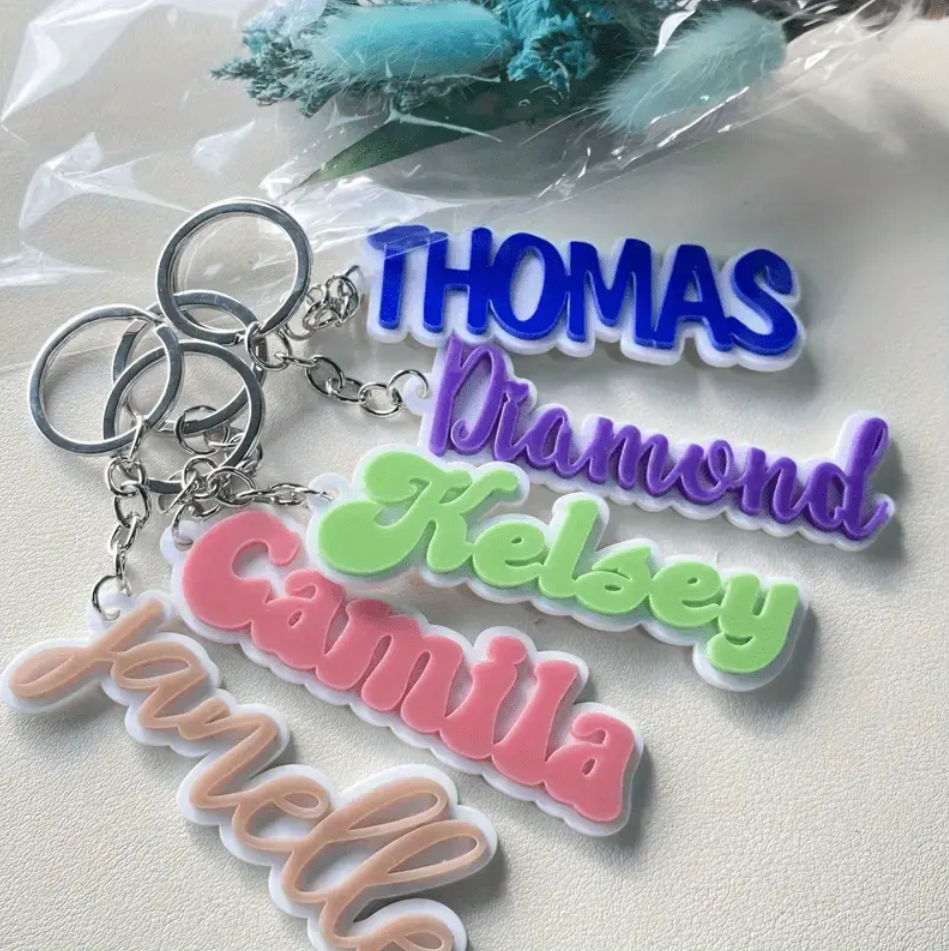 Custom PVC Keychain Logo/Text/Number Keyrings Plastic Keytags Promo Gift