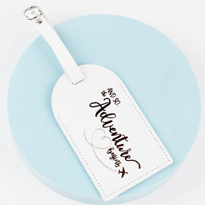 Stocked Cute Travel PU Leather Luggage Tag Customizable Suitcase Tag for Women and Men