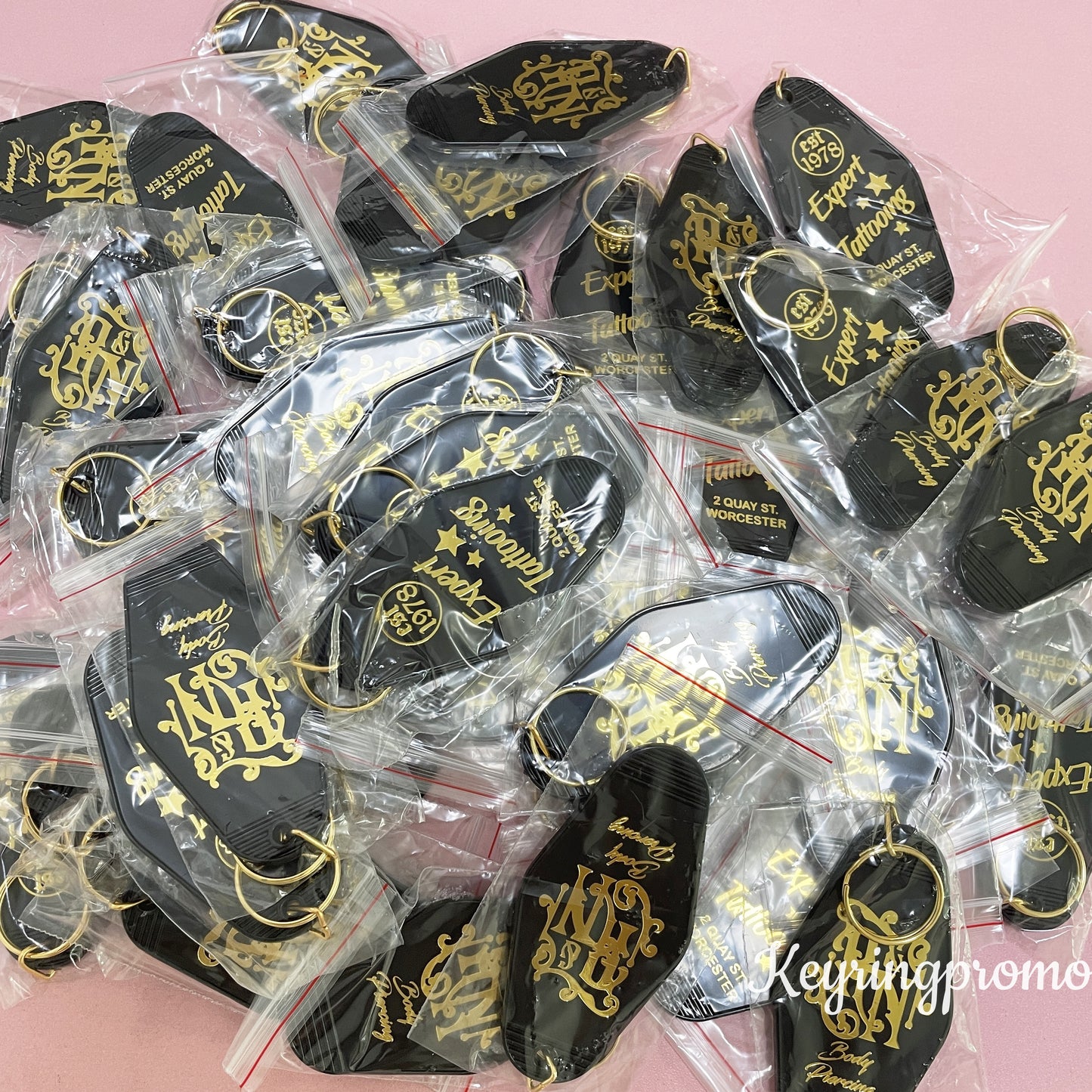 Custom Gold Engraved Key ring | Gold Foil Keychain | Diamond Keytags Promo