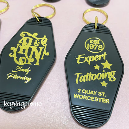 Custom Gold Engraved Key ring | Gold Foil Keychain | Diamond Keytags Promo