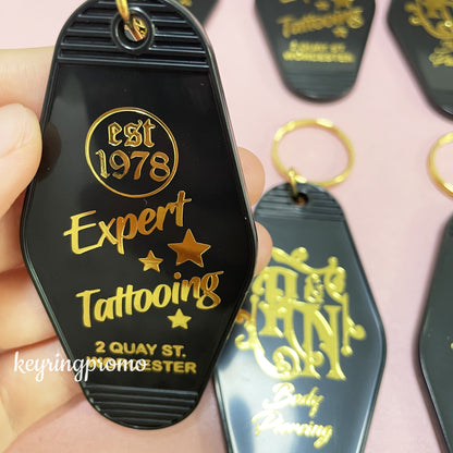 Custom Gold Engraved Key ring | Gold Foil Keychain | Diamond Keytags Promo