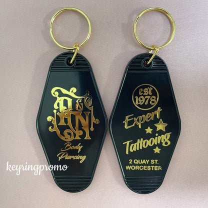 Custom Gold Engraved Key ring | Gold Foil Keychain | Diamond Keytags Promo