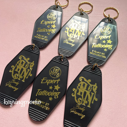 Custom Gold Engraved Key ring | Gold Foil Keychain | Diamond Keytags Promo