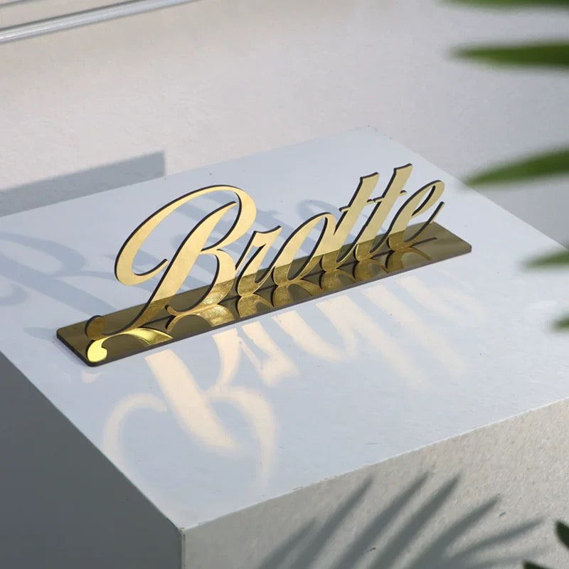 Custom Metal Table Stand Name Display