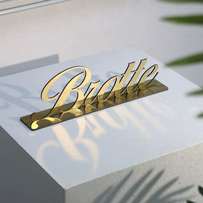 Custom Metal Table Stand Name Display