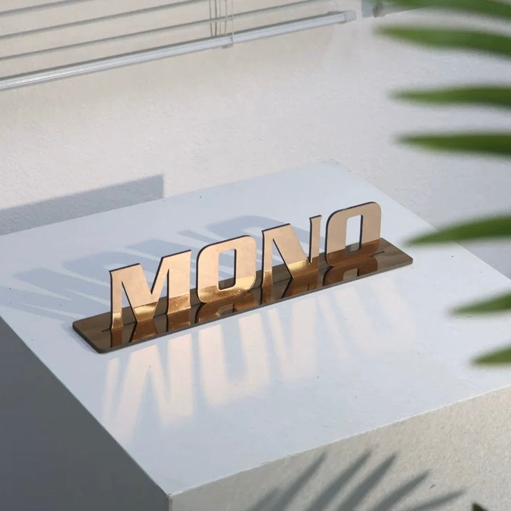 Custom Metal Table Stand Name Display
